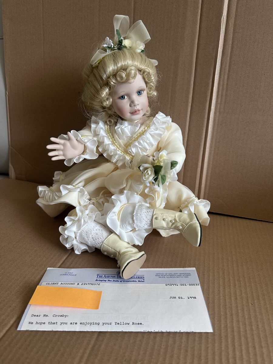 The Ashton-Drake Galleries Yellow Rose Porcelain Doll 1998