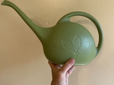 Water can for house plants. Looks like it is from the ‘70’s green plastic.