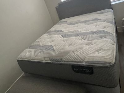 Queen Bed Frame + Headboard + Matching Bench
