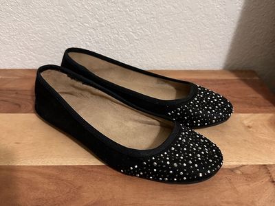 Women’s Style & Co Black Rhinestone Embellished Ballet Flats