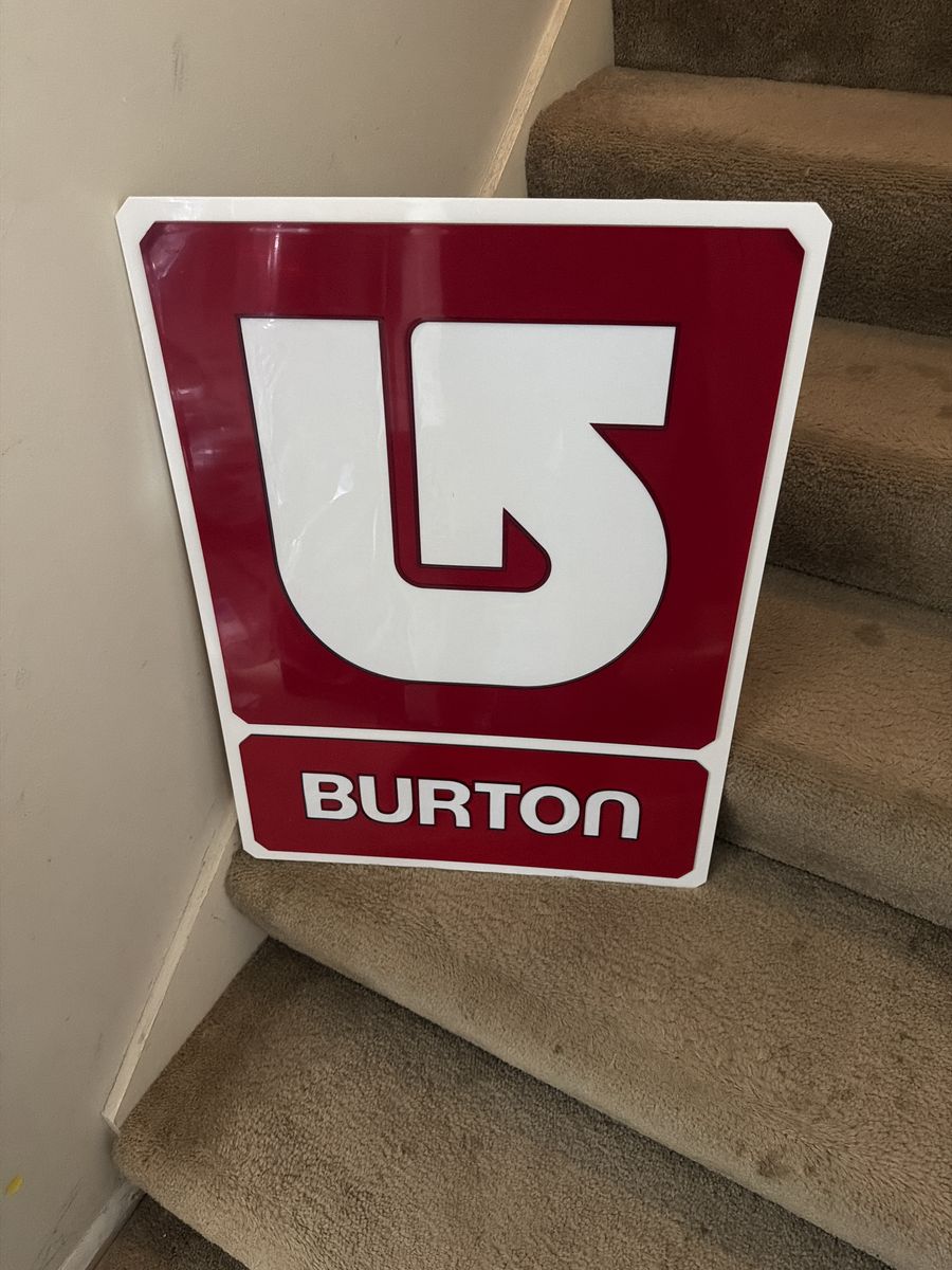 rare Vintage Burton Snowboards dealer  Sign    3 feet x 2 feet