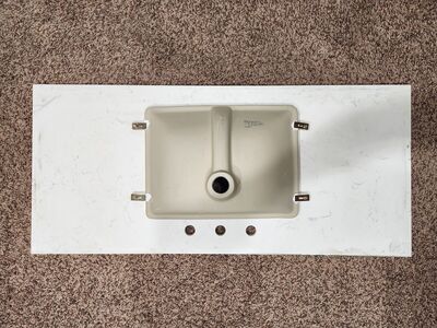 Bathroom vanity top with undermount sink
