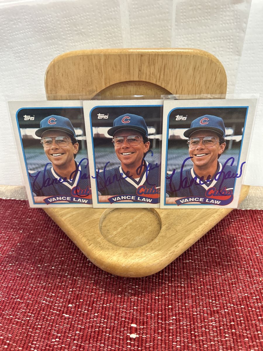1990 Score x(2) Vance Law Autograph BYU COUGARS Hand Signed MLB Baseball Card Chicago Cubs Auto