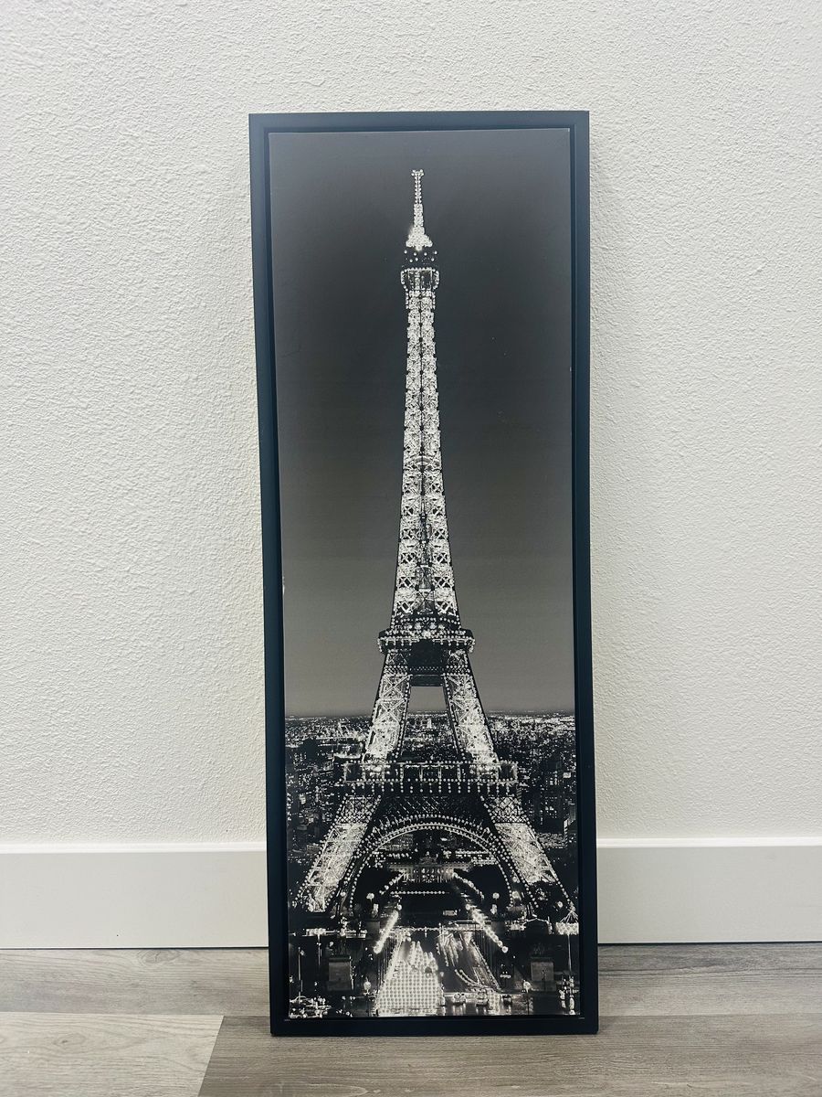 Eiffel Tower Black and White Wall Art Canvas