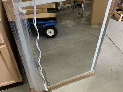 XRAMFY 30 in. W x 40 in. H LED Light Anti-Fog Rectangular Modern Frameless White Wall Mirror