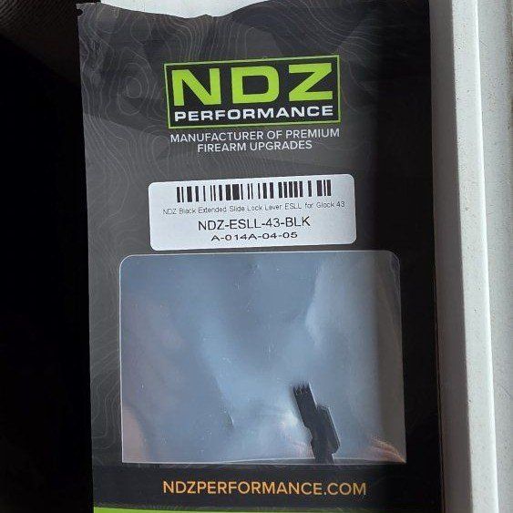 NDZ Performance Black Extended Slide Lock Lever for Glock 43