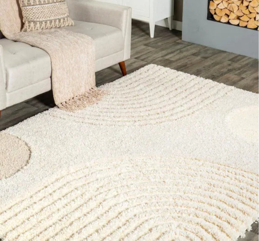 New nuLoom Gloria Abstract Shag Beige 9ft. x 12ft. Area Rug