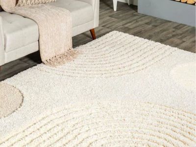 New nuLoom Gloria Abstract Shag Beige 9ft. x 12ft. Area Rug