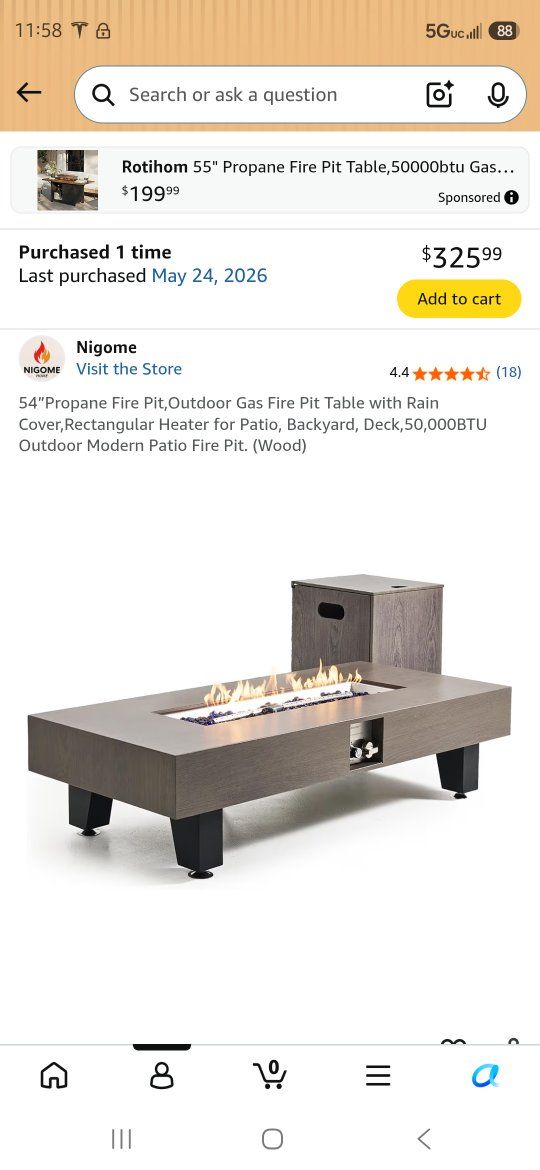 Gas Fire table pit new