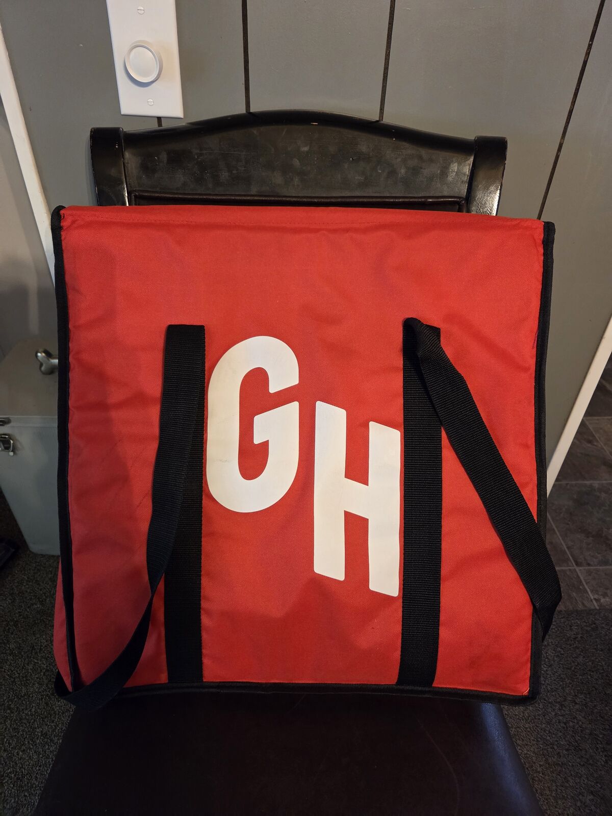 Grubhub Official Large 15"x15"x10" Insulated Food Delivery Carrying Tote Bag Red