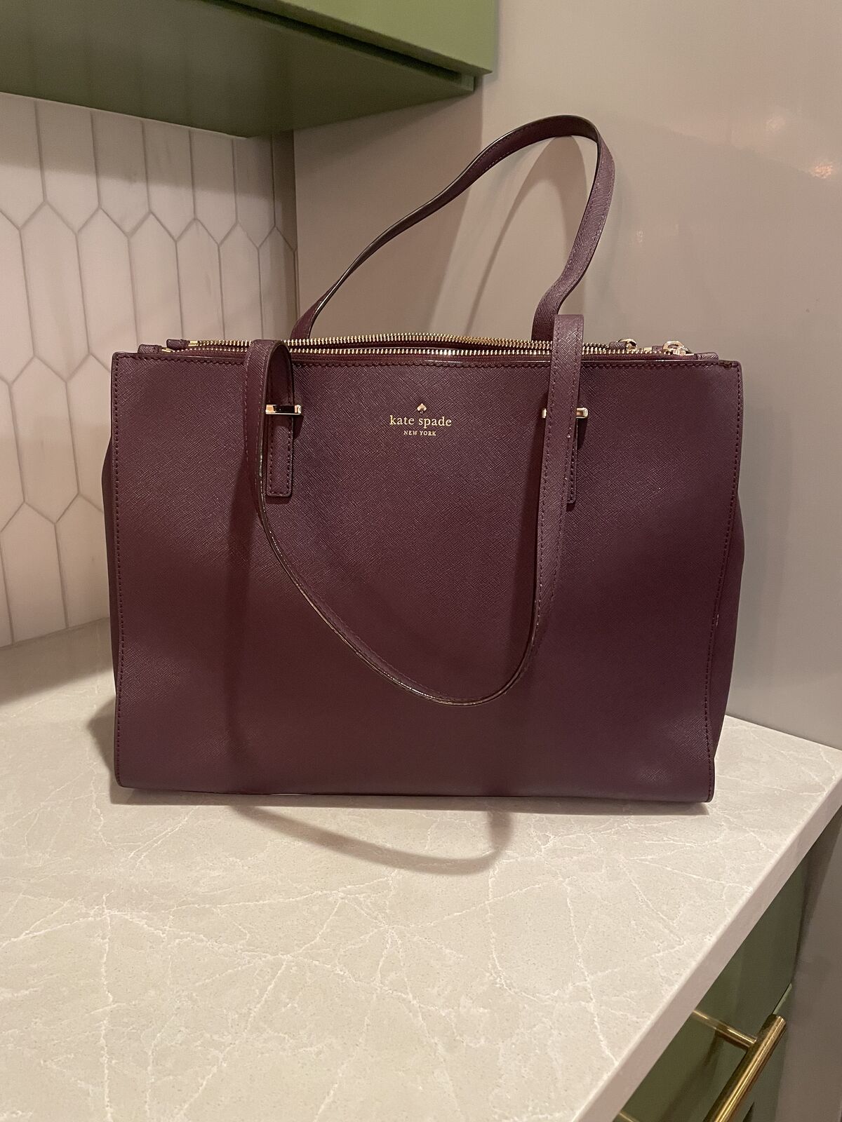 Kate Spade Tote handbag, deep maroon
