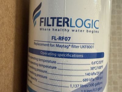 Set of 4 FilterLogic FL-RF07 Refrigerator Water Filter Replacement for Maytag UKF8001, Whirlpool, Kenmore