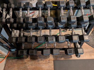 Dumbbell Weight Set & Rack. 5-50lbs