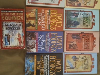 David Eddings Fantasy Book Lot: The Belgariad, The Elenium, and Belgarath the Sorcerer (8 Books)