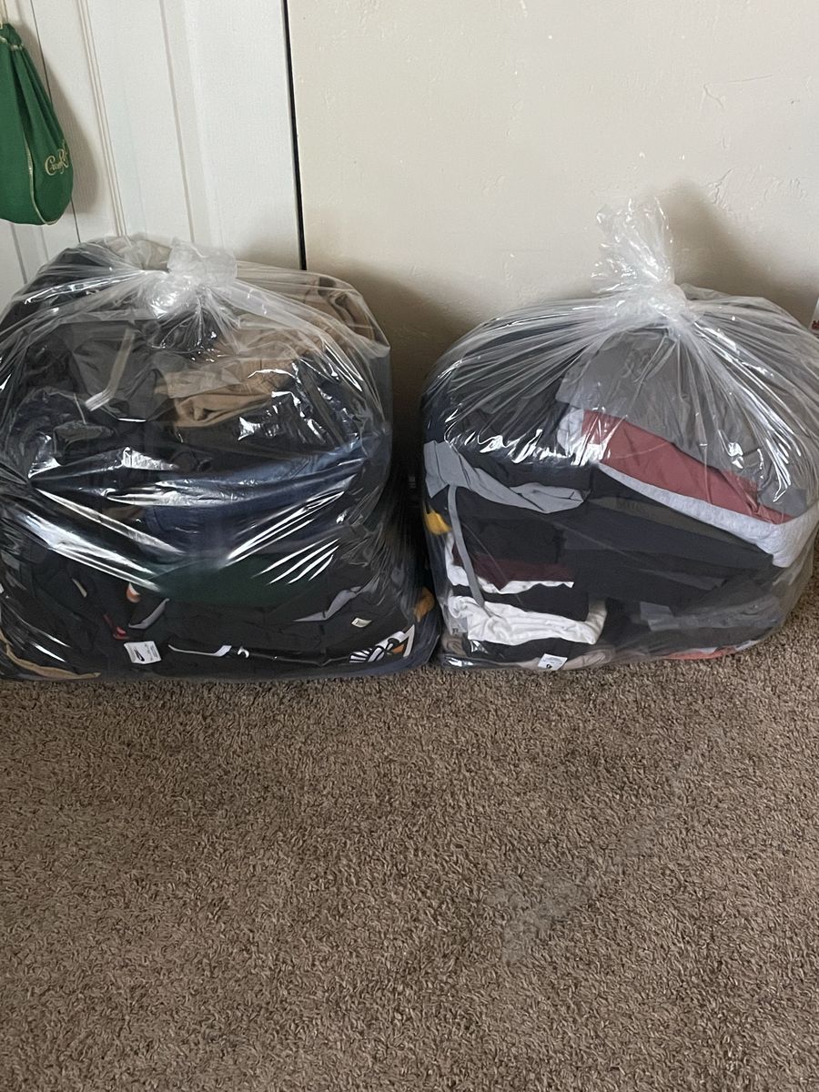 Large Lot Men's Assorted clothes - Mixed Brands & Sizes - 2 Large Bags
