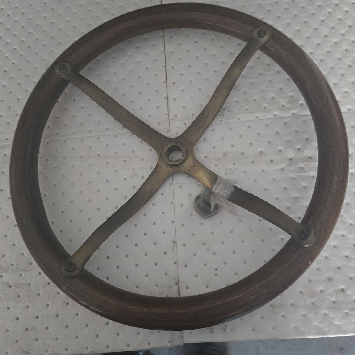 antique wood steering wheel