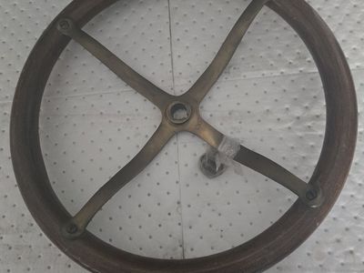 antique wood steering wheel