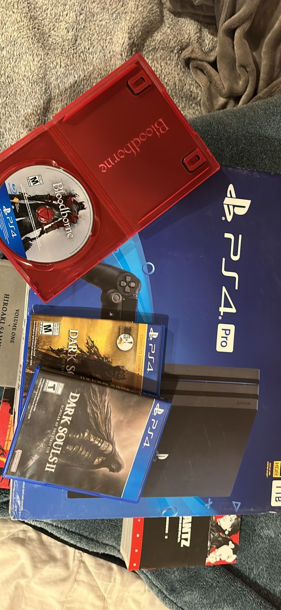 PS4 pro with games and one controller