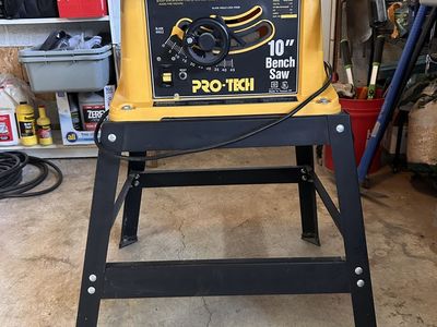 Pro-Tech 10" Bench Saw Table Saw with Stand - Used Power Tool