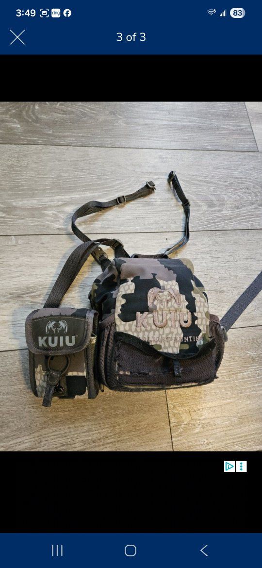 kuiu binoharness  size large and range finder holder