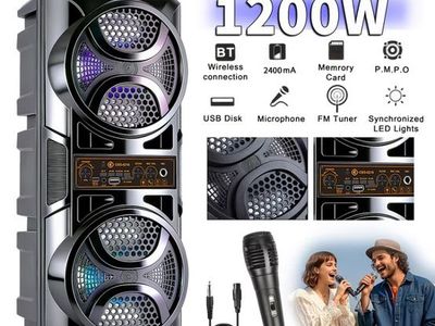 Bluetooth speaker 1200 W Microphone. USB in Ogden
