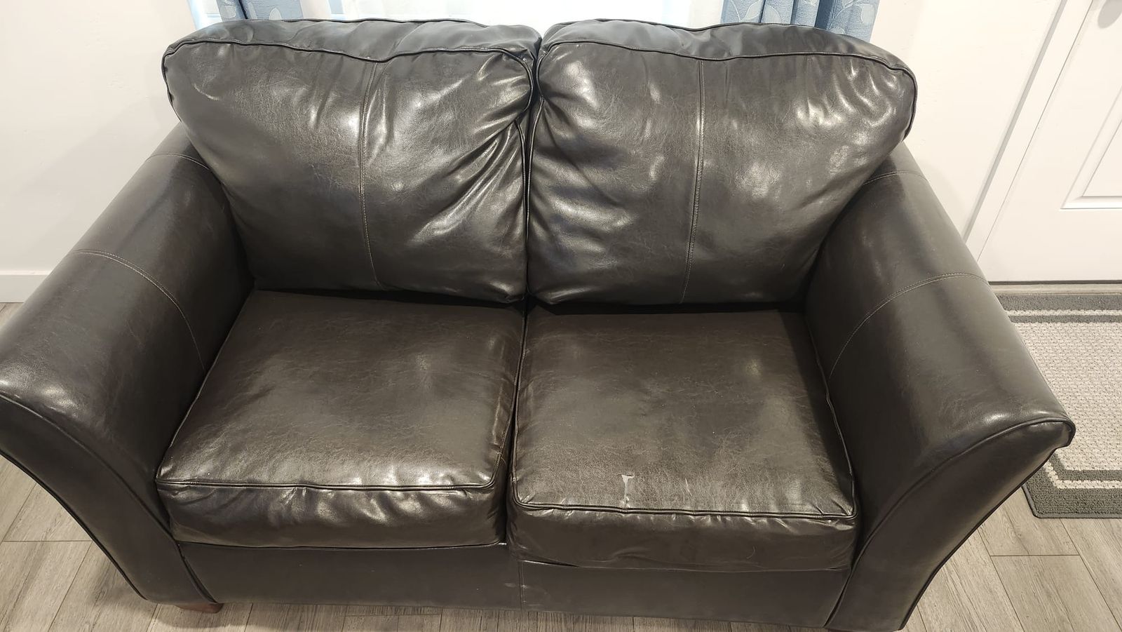 Dark Brown Leather Loveseat - Used Condition - 2-Seater Sofa in Payson