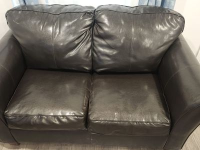 Dark Brown Leather Loveseat - Used Condition - 2-Seater Sofa in Payson