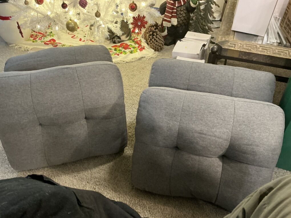 4- Chair Sofa Pillows 22W x 19T x 6D Grey