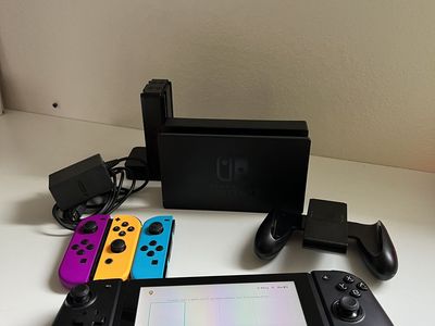 Nintendo Switch Bundle – 3 Official Joy-Cons + Charger + Dock (Great Condition)