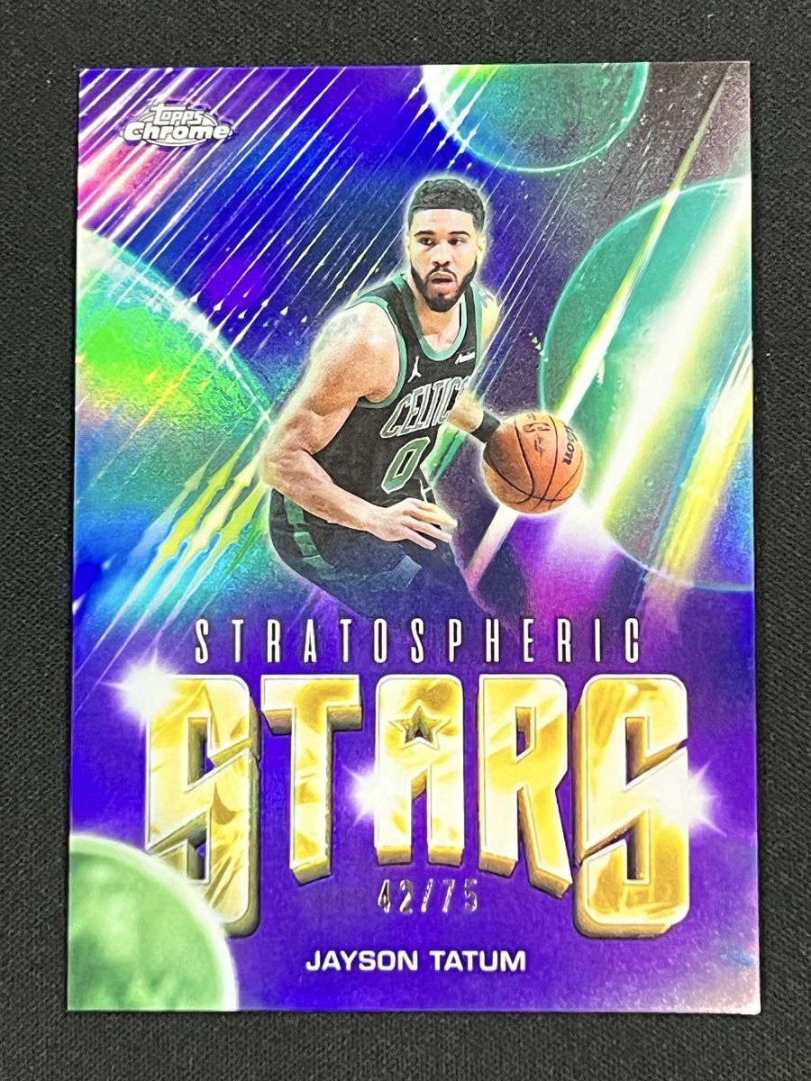 2026 Topps Chrome Jayson Tatum Stratospheric Stars Refractor Card #42/75 (ST-3)