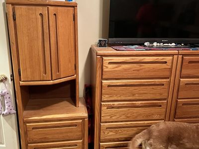 Queen headboard and two dressers