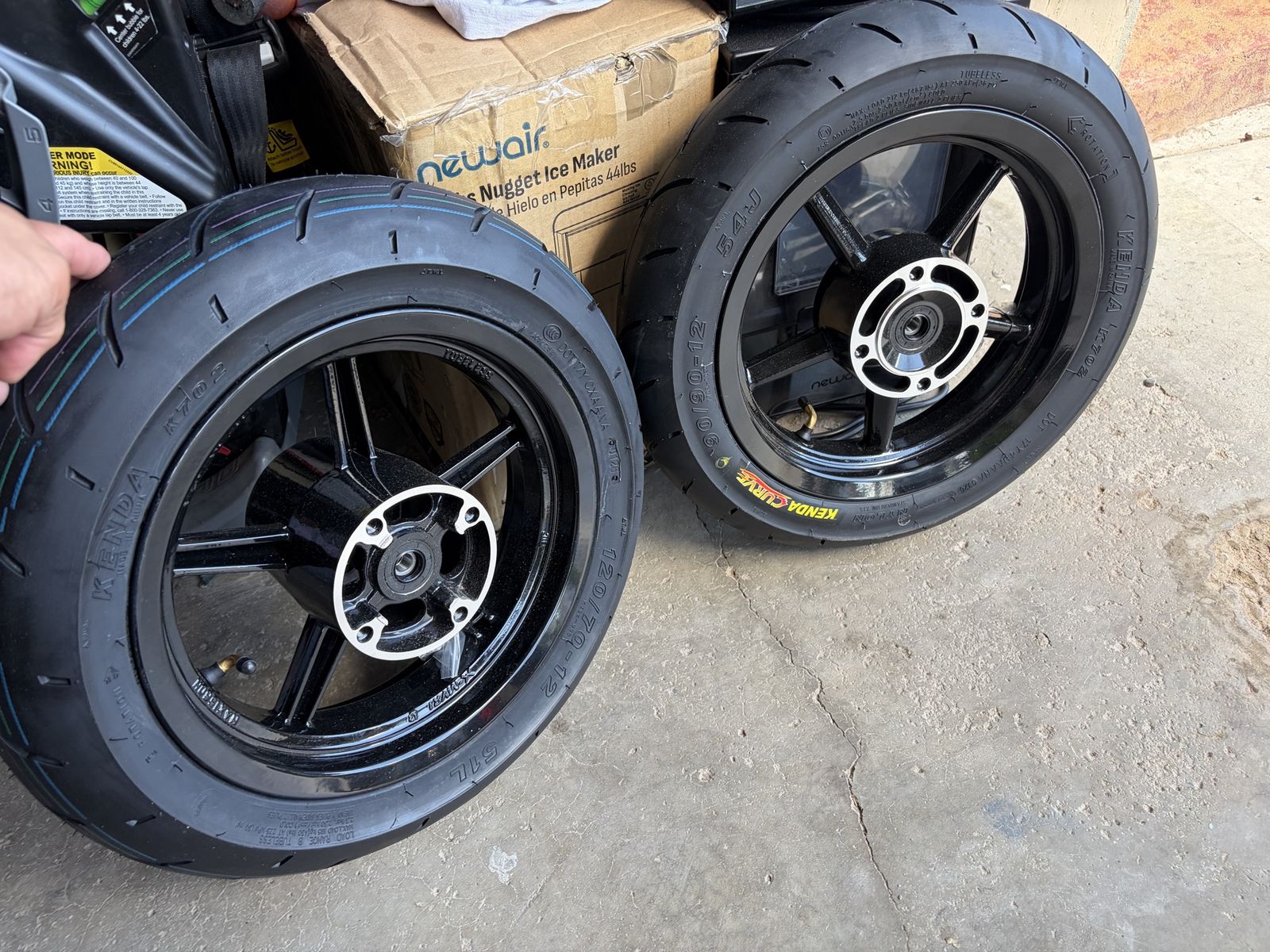 Kenda Curve 90/90-12 and 120/70-12 Tires with Rims