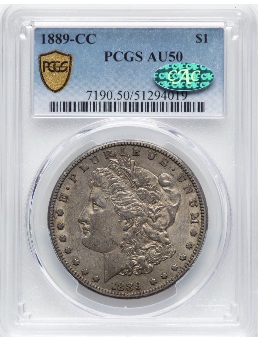 1889-CC Morgan PCGS AU50 CAC