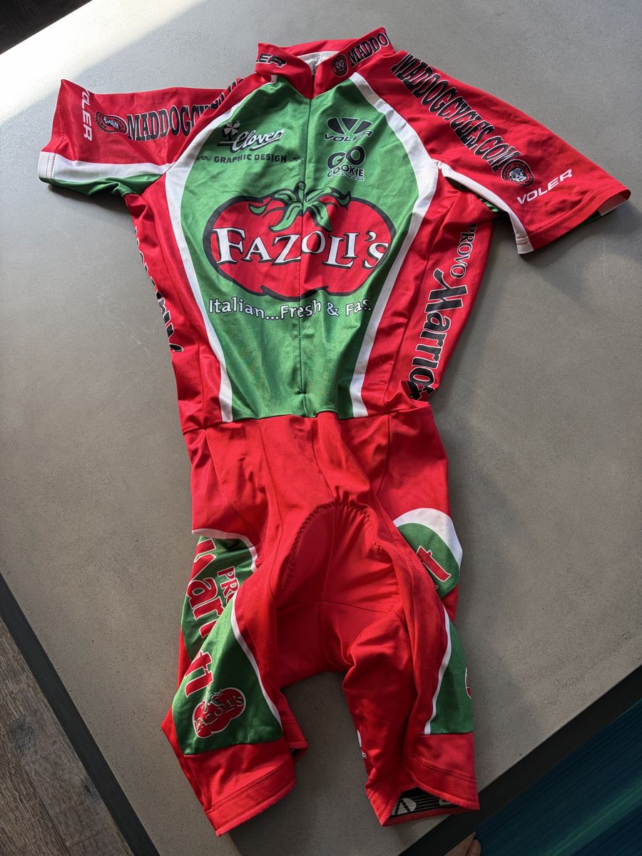 VINTAGE Voler Men's Cycling Skinsuit - Fazoli's / Mad Dog Cycles (Size Medium)