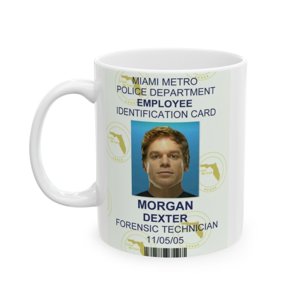 *NEW* Dexter Morgan Miami Metro ID Card Ceramic Coffee Mugs (2 Sizes) FREE SHIPPING