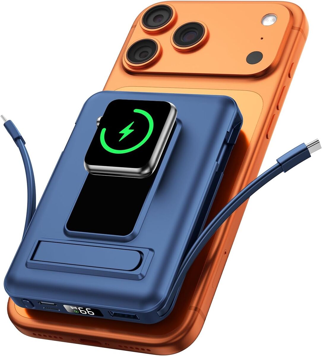 NEW for Magsafe Battery Pack, 10000mAh Power Bank for iPhone with Built-in Cables, 20W Fast Charging Magnetic Wireless Portable