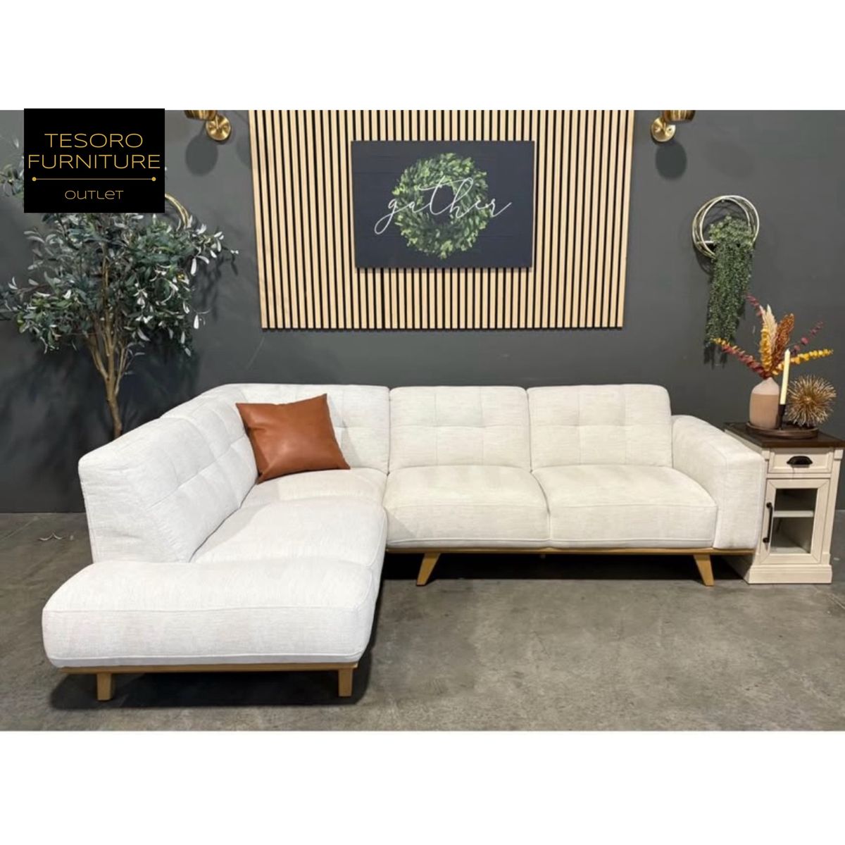 AEVA CREAM SECTIONAL WE OFFER DELIVERY