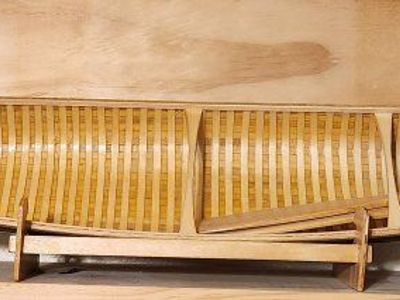 Handcrafted Wooden Canoe Model with Display Stand - Detailed Miniature Boat