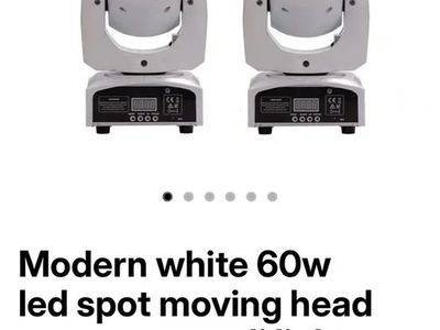 GVT LIGHTING Modern White 60W LED Spot Moving Head Light - DJ Party Room Lighting