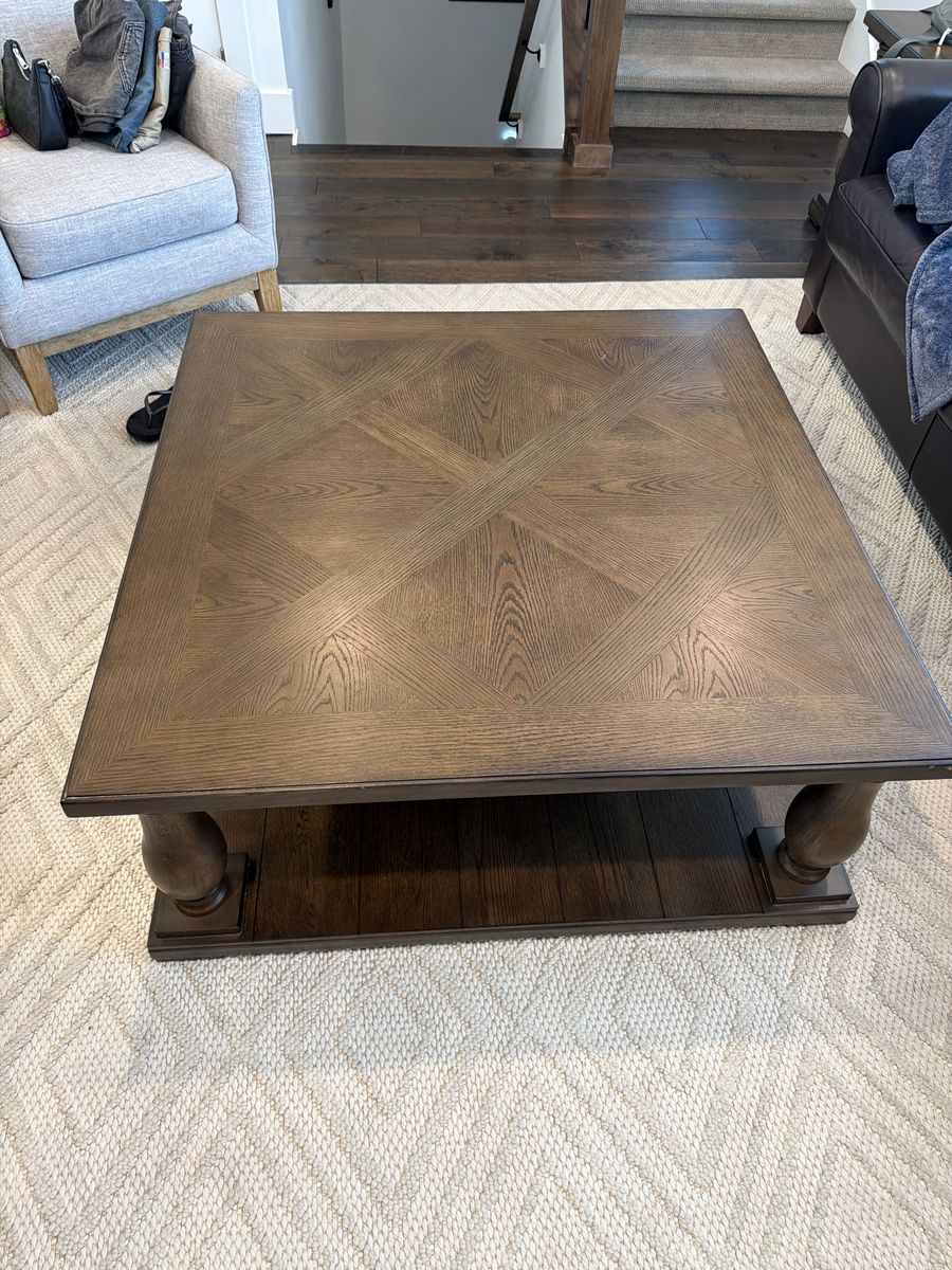 Square Dark Wood Coffee Table