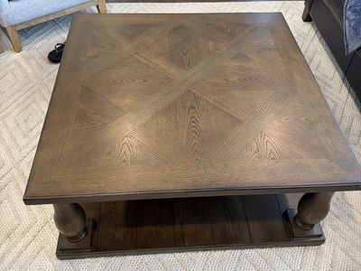 Square Dark Wood Coffee Table