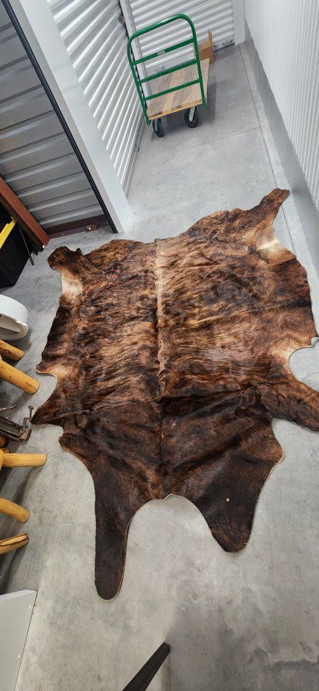 Genuine Brindle Cowhide Rug Large Natural Animal Skin Hair-on Hide
