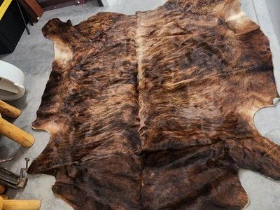 Genuine Brindle Cowhide Rug Large Natural Animal Skin Hair-on Hide