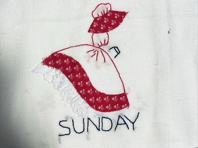 Vintage days of the week flour sac towels DIY