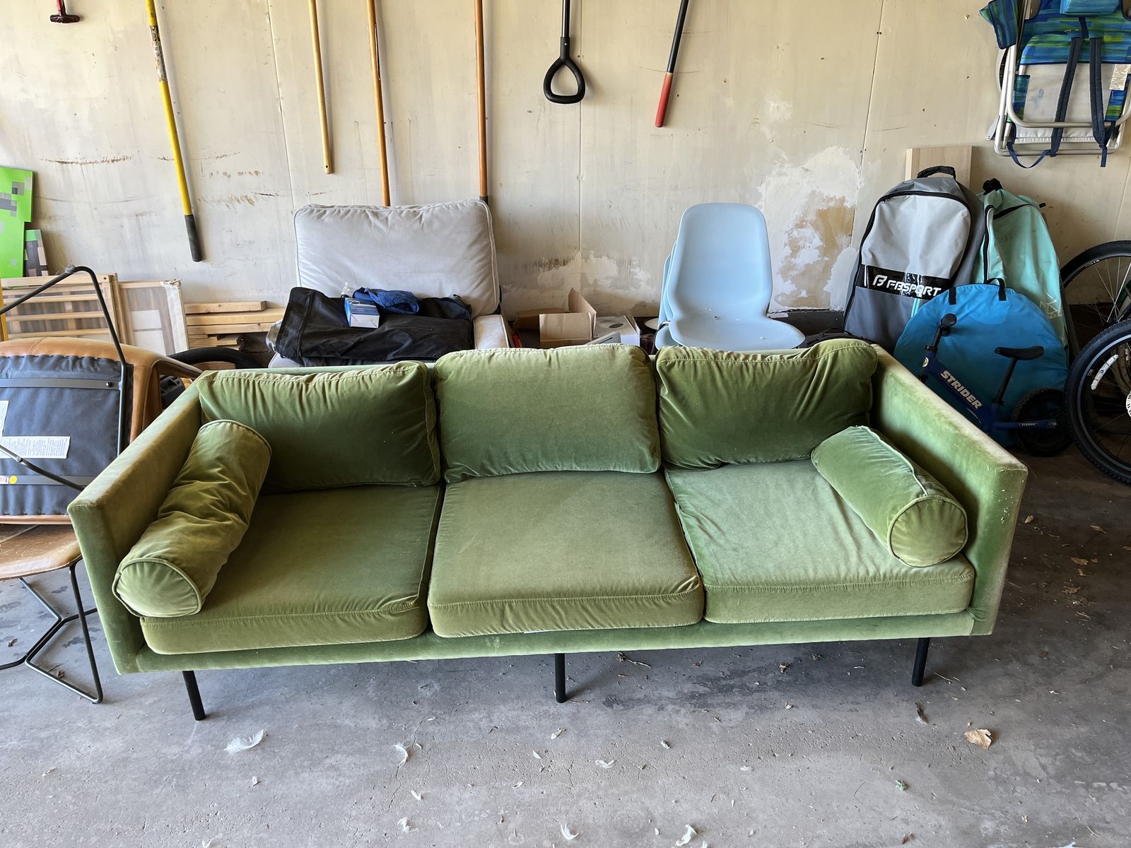Mid Century Modern Velvet Couch
