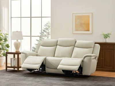 SANDERS LEATHER POWER RECLINING SOFA