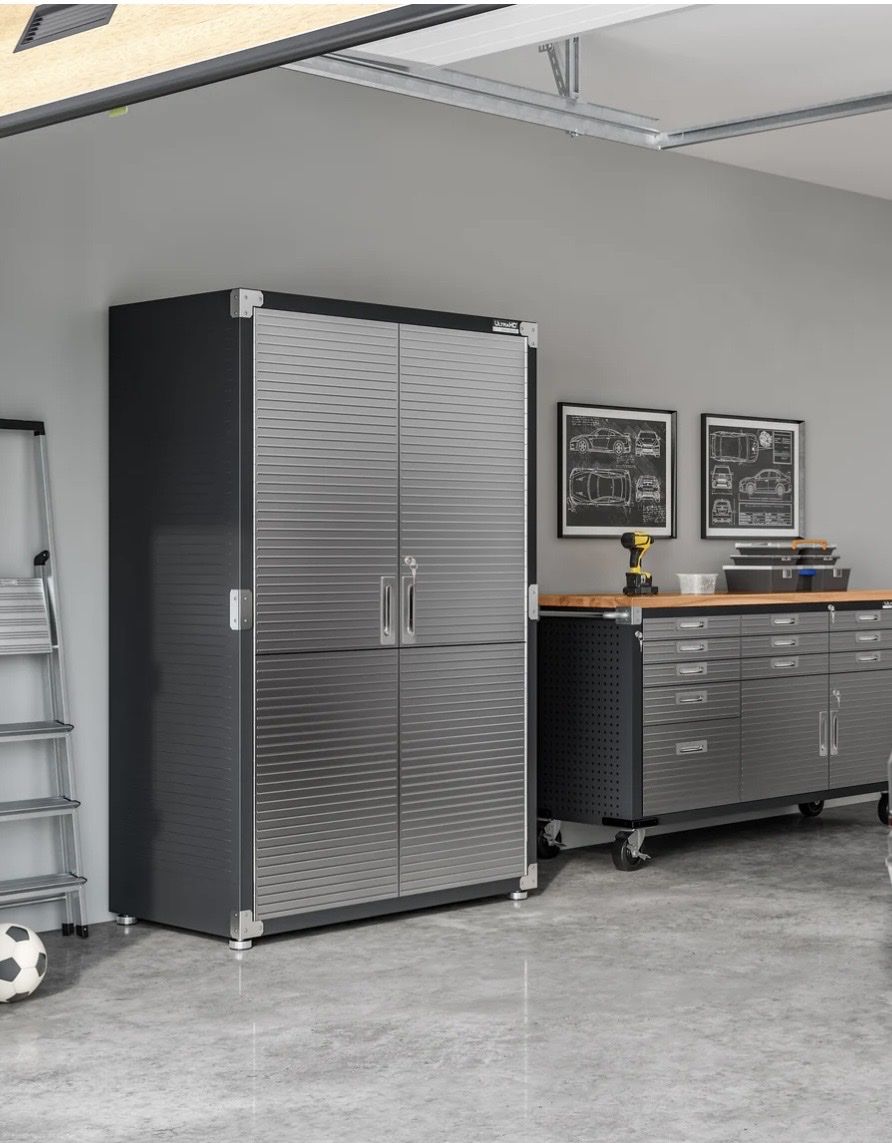 Seville Classics UltraHD 48" W x 24" D x 72" H Heavy Duty Storage Cabinet with Locking Doors # UHD20148B  Black in Color