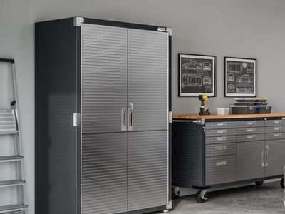 Seville Classics UltraHD 48" W x 24" D x 72" H Heavy Duty Storage Cabinet with Locking Doors # UHD20148B Black in Color