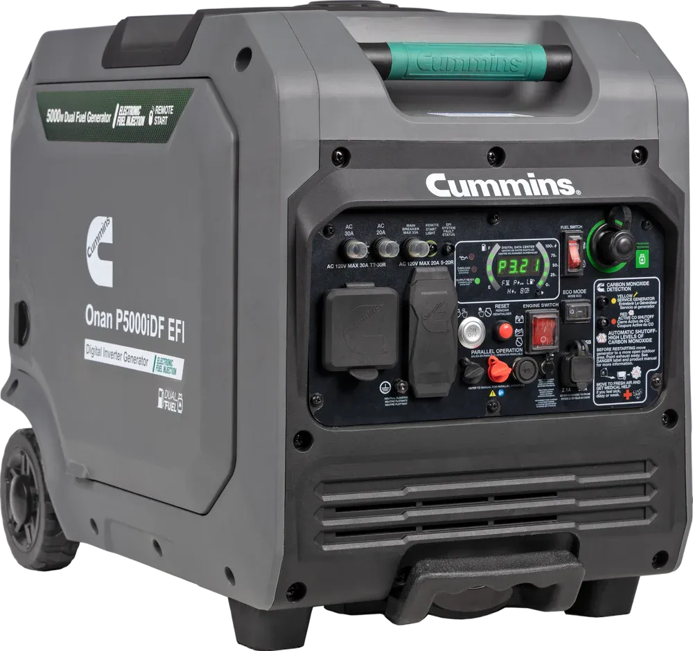 Cummins Onan P5000iDF EFI 5000W Generator, Dual Fuel