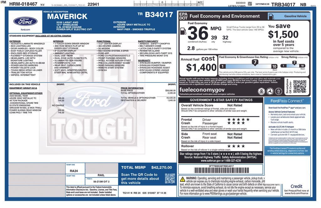 2026 Ford Maverick Lariat